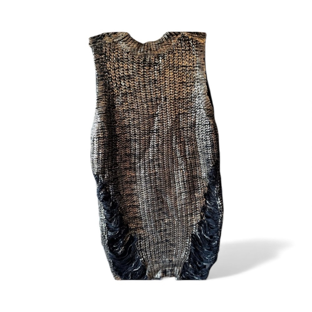 Gold metallic sweater dress size m/l - Picture 2 of 6